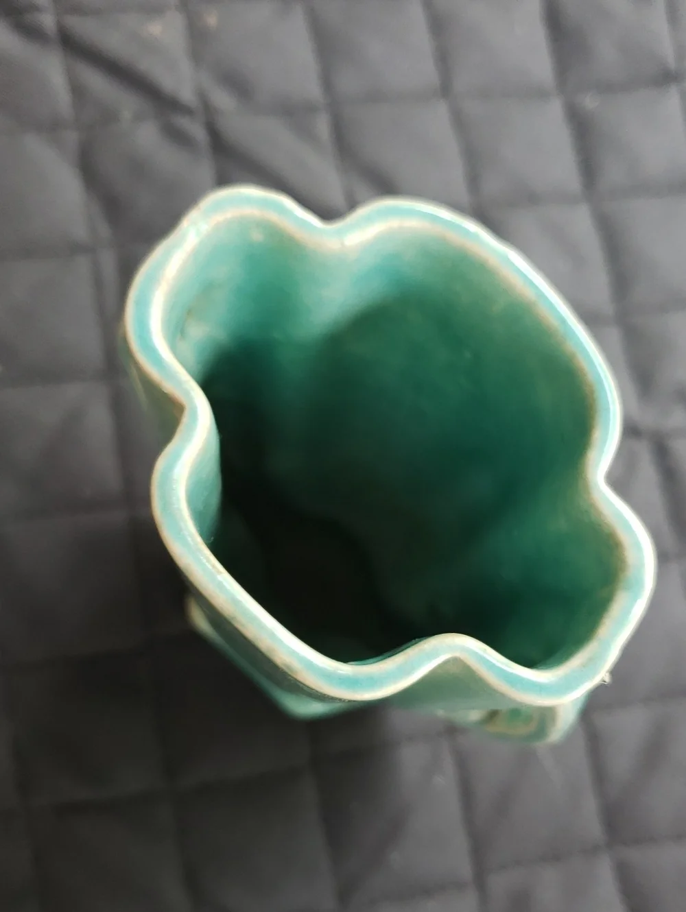 Turquoise Ceramic Art Deco Style Vase - USA